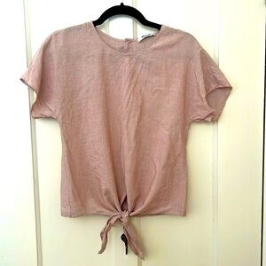 💕 SALE! Madewell Striped Tie Front Short Sleeve Top, S/M
